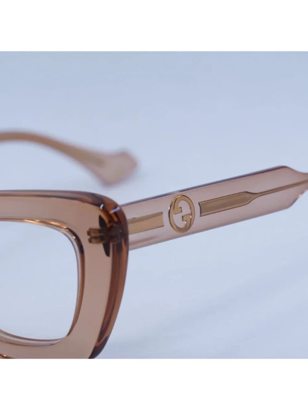 Gucci GG1555O 004 Eyeglasses Brown 50mm Cat Eye Frame